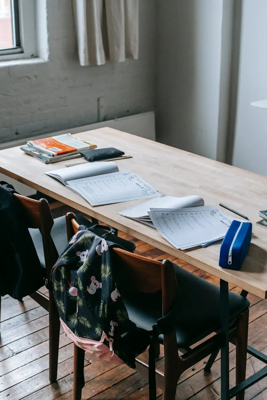 school bench with textbooks in classroom